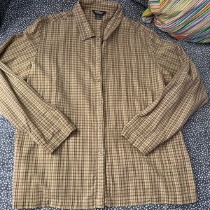 Woolrich Women's Tan Plaid Button-Up Shirt